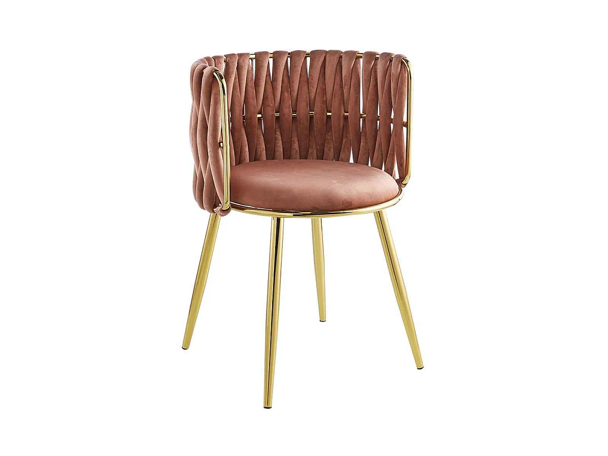 Lot de 2 Chaises en Velours "Milla" 80cm Rose