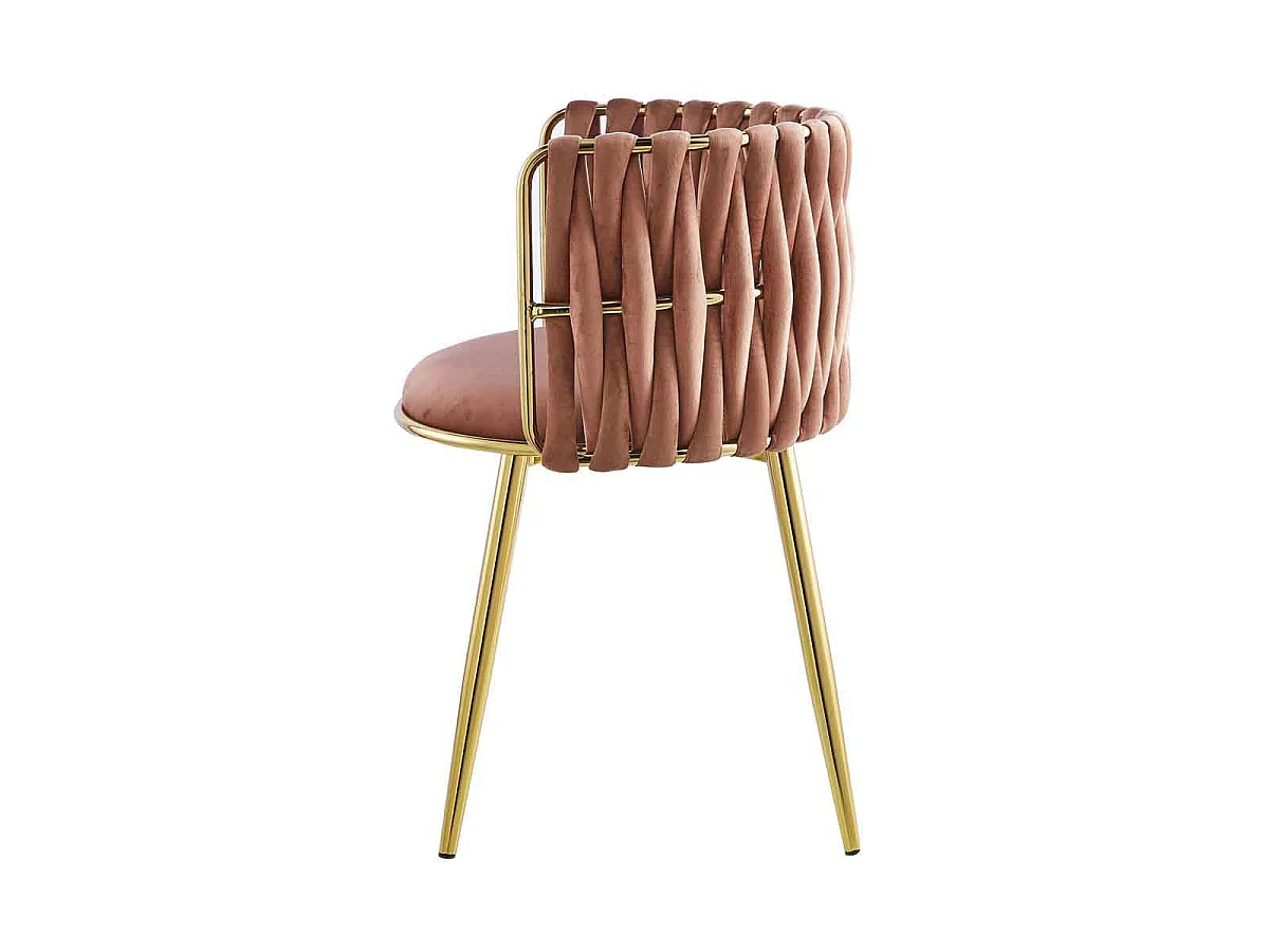 Lot de 2 Chaises en Velours "Milla" 80cm Rose