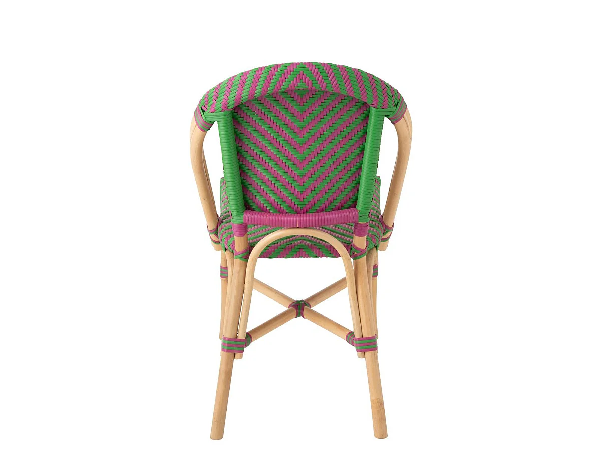Chaise en Rotin "Geo" 86cm Rose & Vert