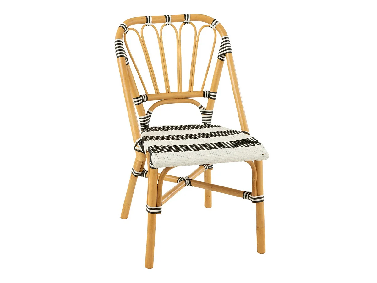 Chaise en Rotin "Danial" 85cm Noir