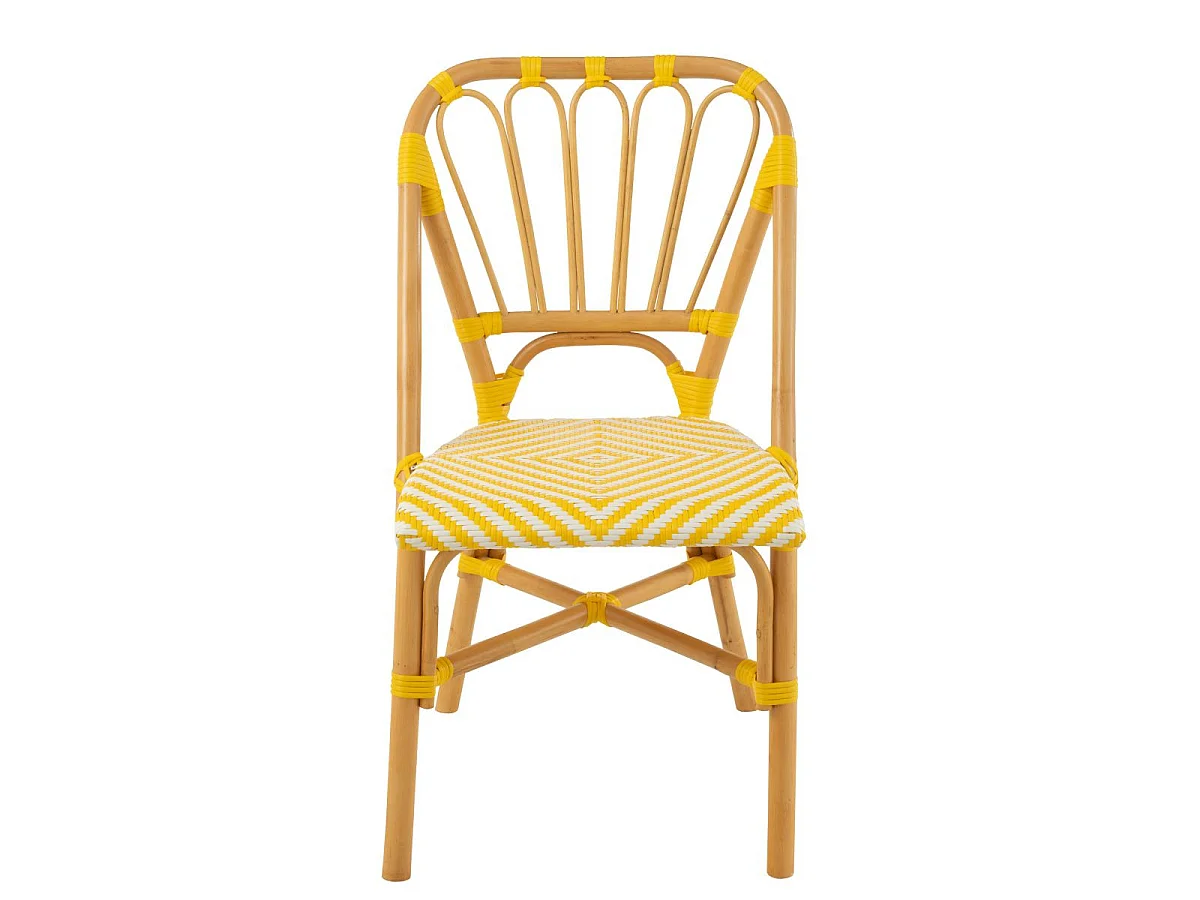 Chaise en Rotin "Danial" 85cm Jaune