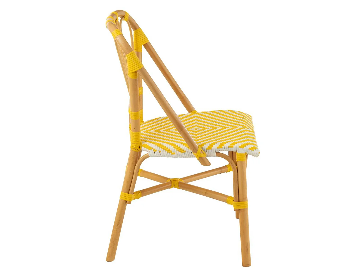 Chaise en Rotin "Danial" 85cm Jaune