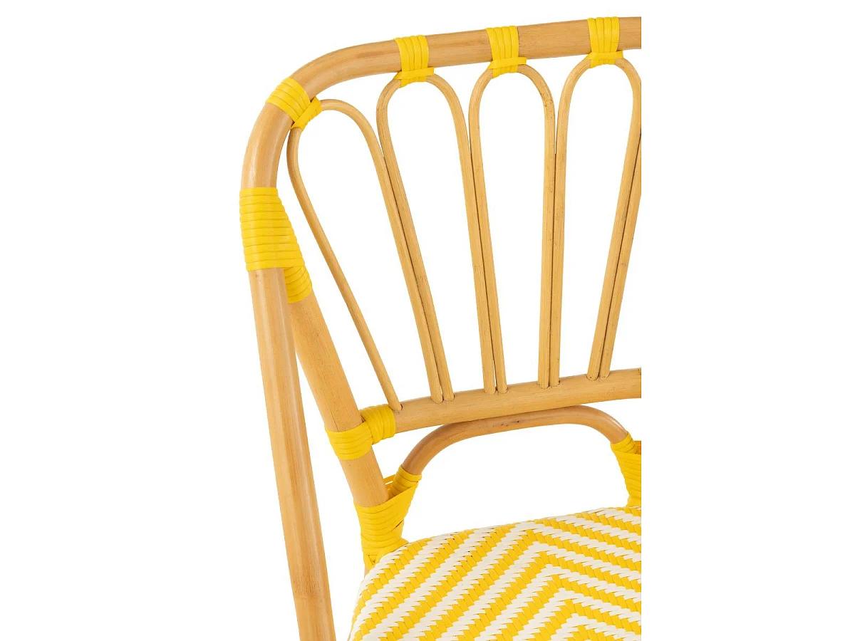 Chaise en Rotin "Danial" 85cm Jaune