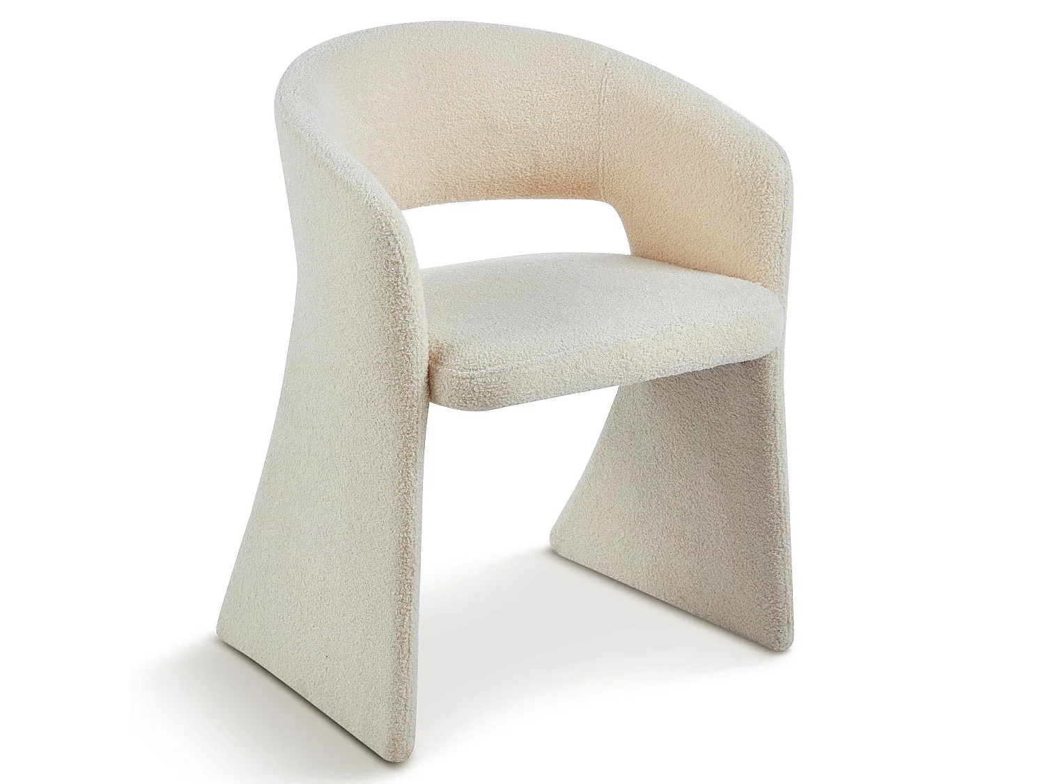 Lot de 8 chaises design Tootsie Tissu bouclette Crème