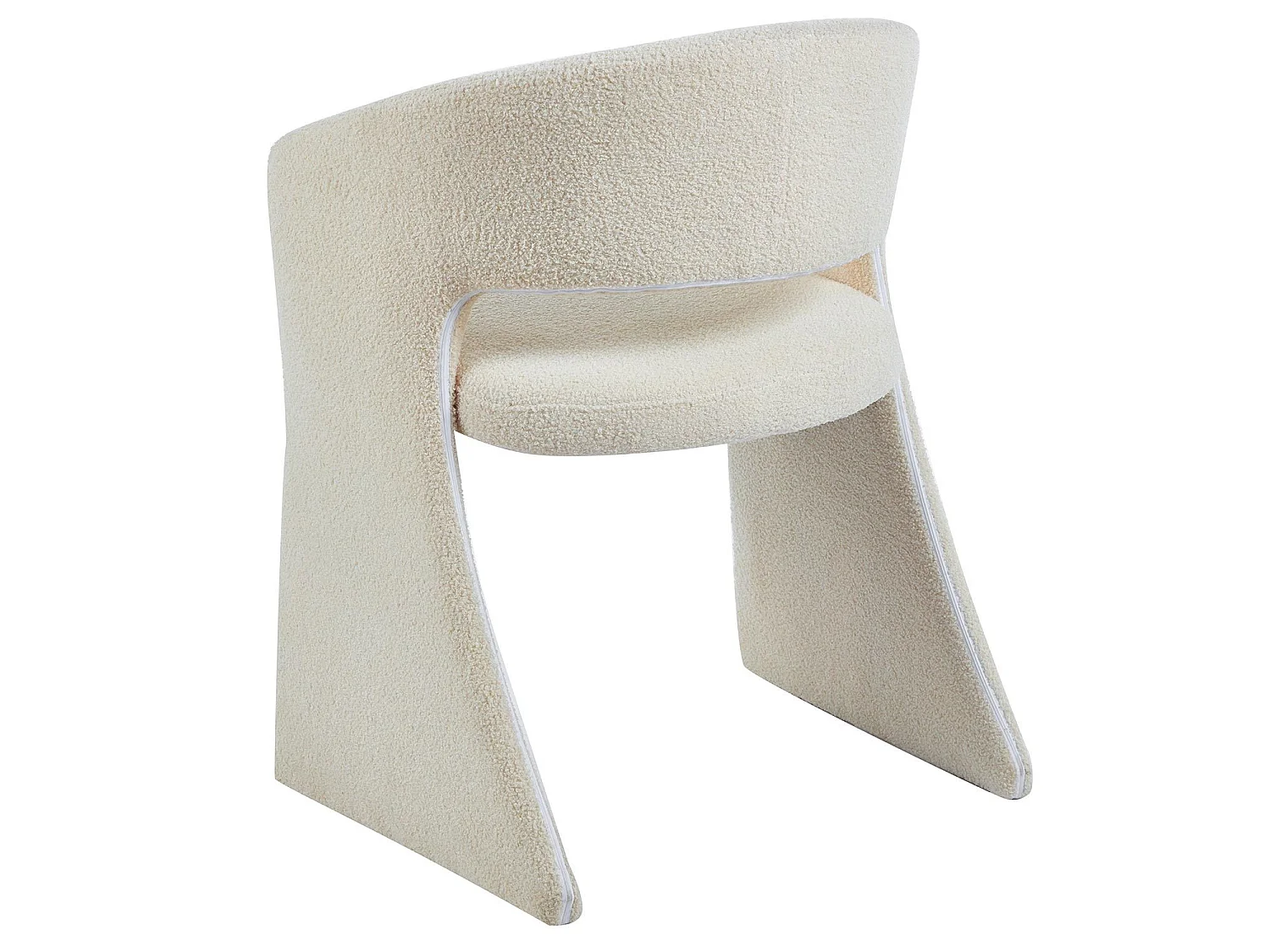 Lot de 8 chaises design Tootsie Tissu bouclette Crème