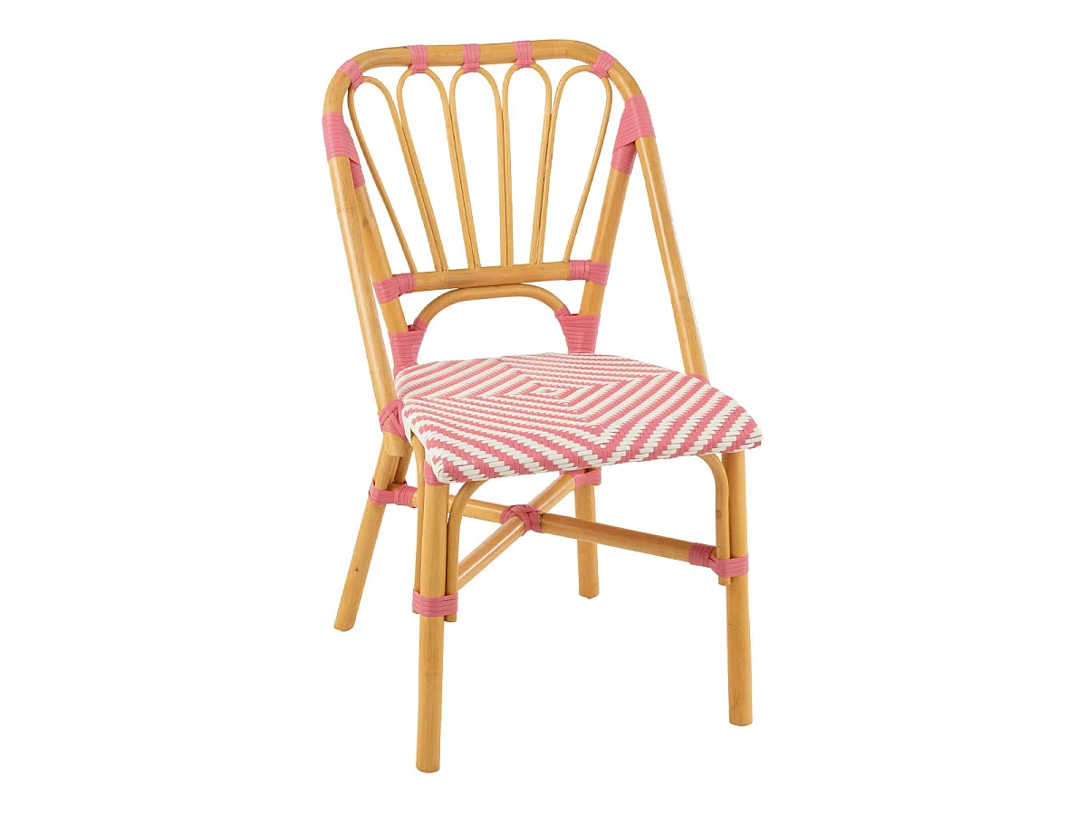 Chaise en Rotin "Danial" 85cm Rose