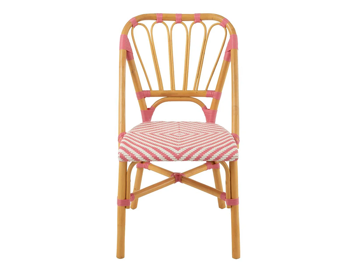 Chaise en Rotin "Danial" 85cm Rose