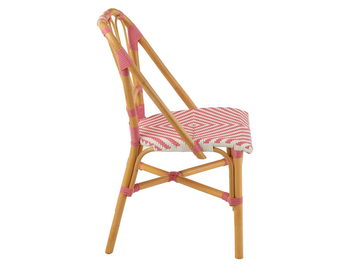 Chaise en Rotin "Danial" 85cm Rose