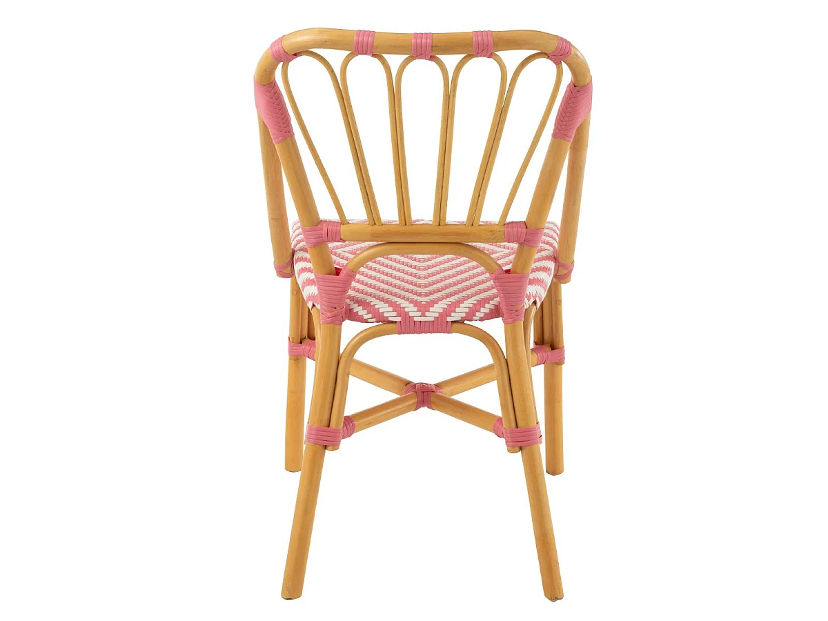 Chaise en Rotin "Danial" 85cm Rose
