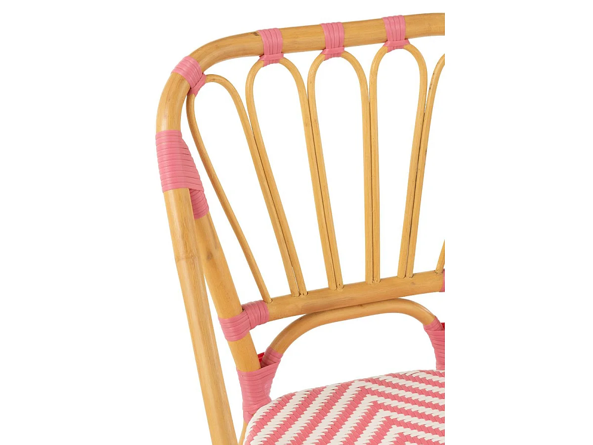 Chaise en Rotin "Danial" 85cm Rose