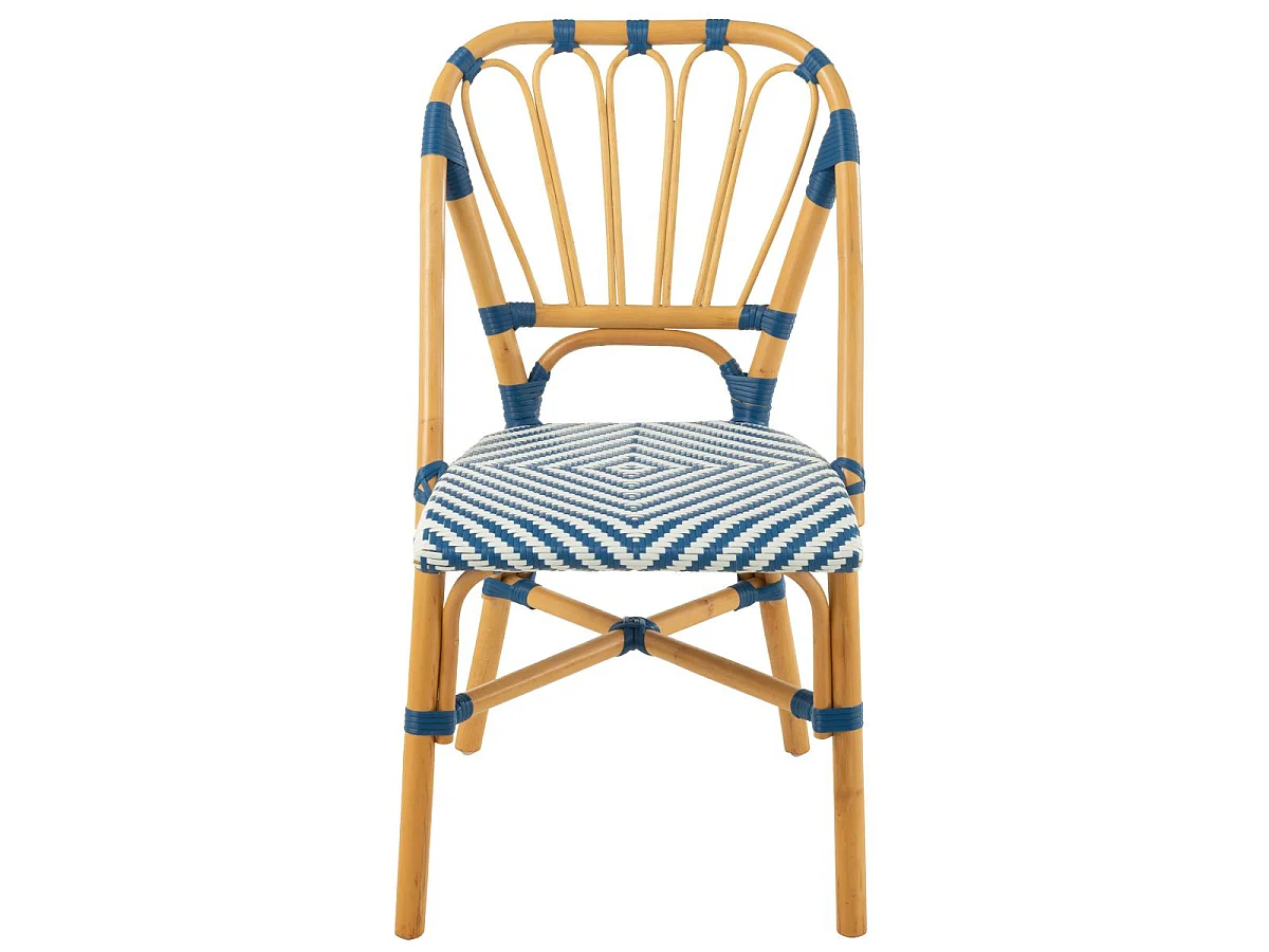 Chaise en Rotin "Danial" 85cm Bleu