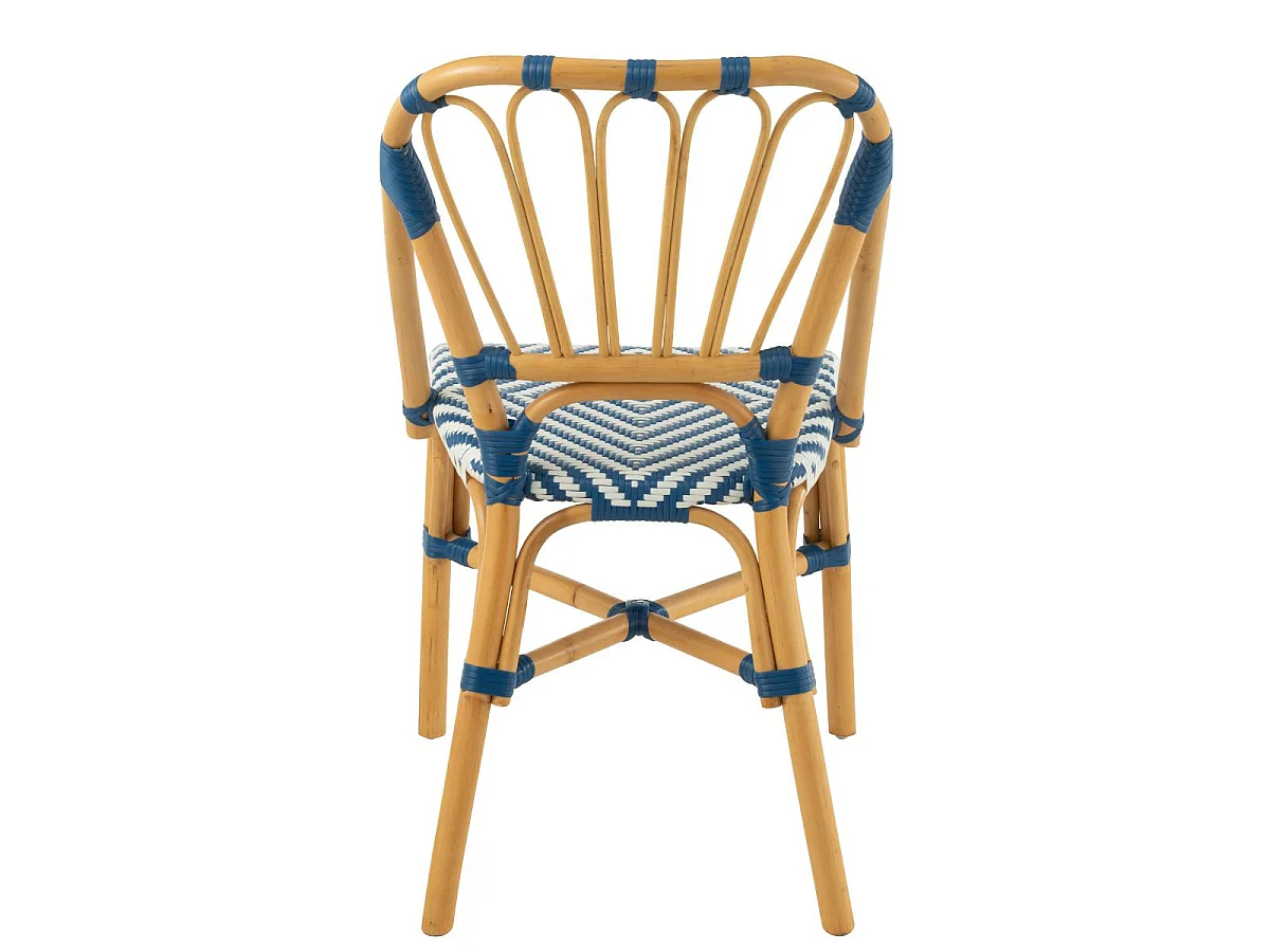 Chaise en Rotin "Danial" 85cm Bleu