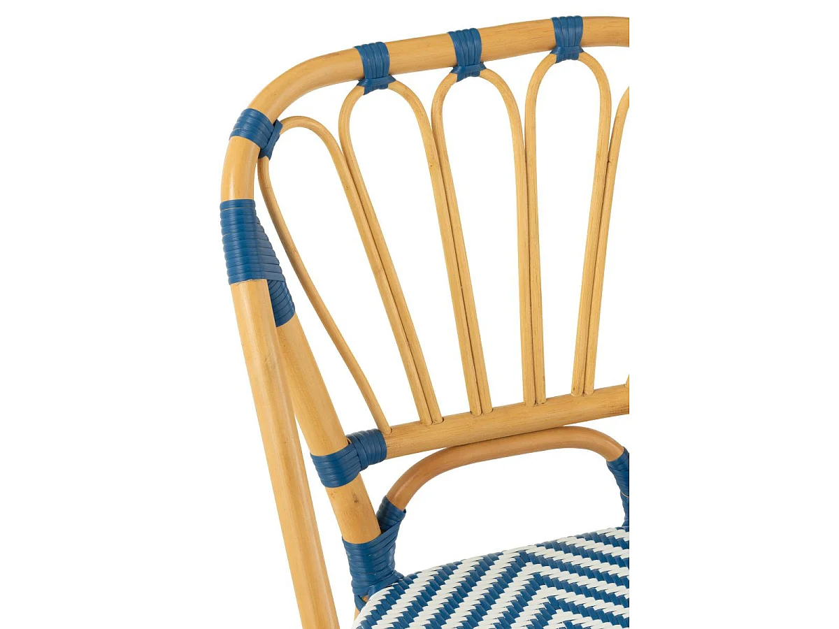 Chaise en Rotin "Danial" 85cm Bleu