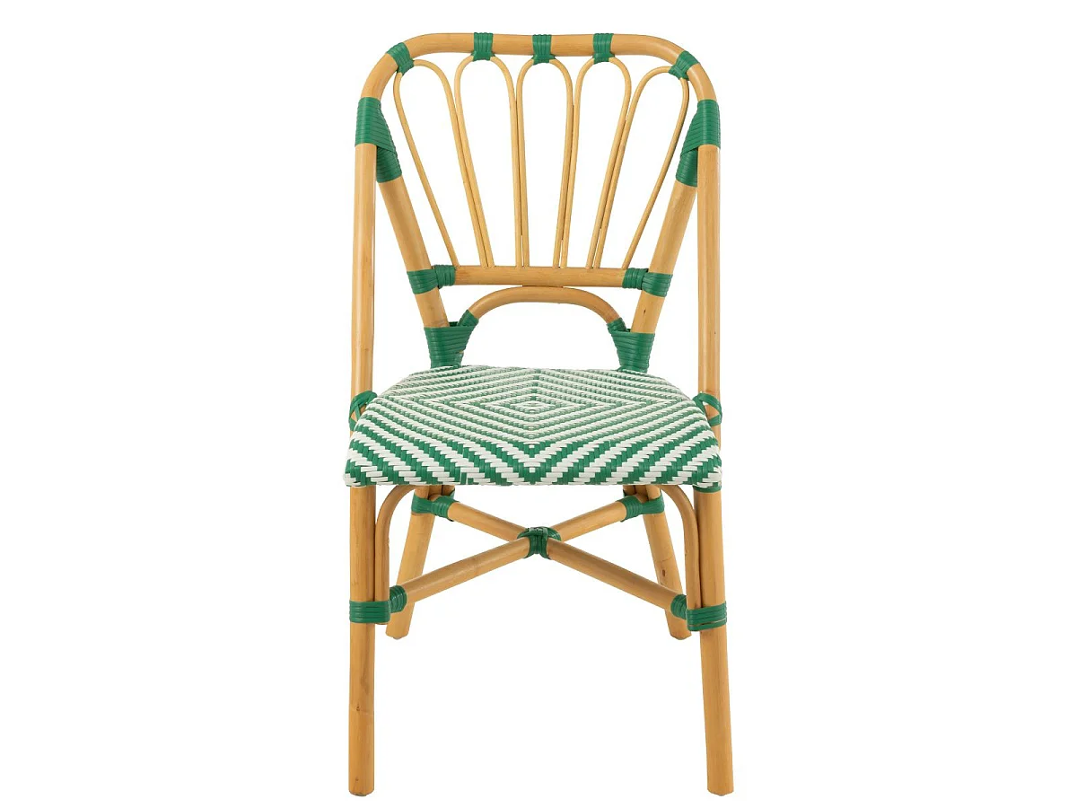 Chaise en Rotin "Danial" 85cm Vert Foncé