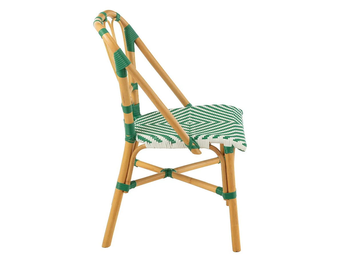 Chaise en Rotin "Danial" 85cm Vert Foncé