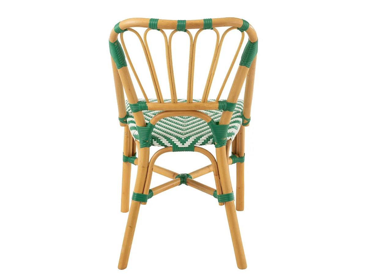 Chaise en Rotin "Danial" 85cm Vert Foncé