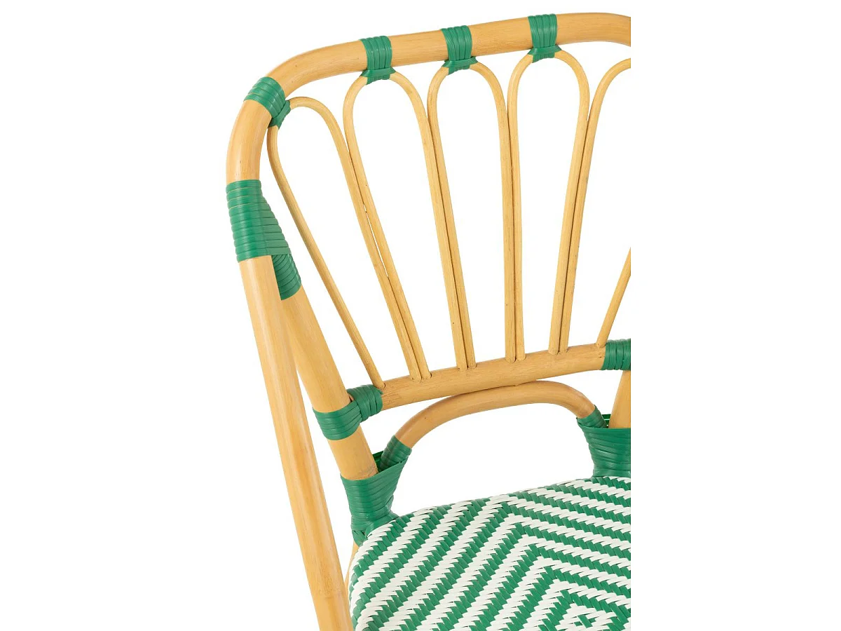 Chaise en Rotin "Danial" 85cm Vert Foncé