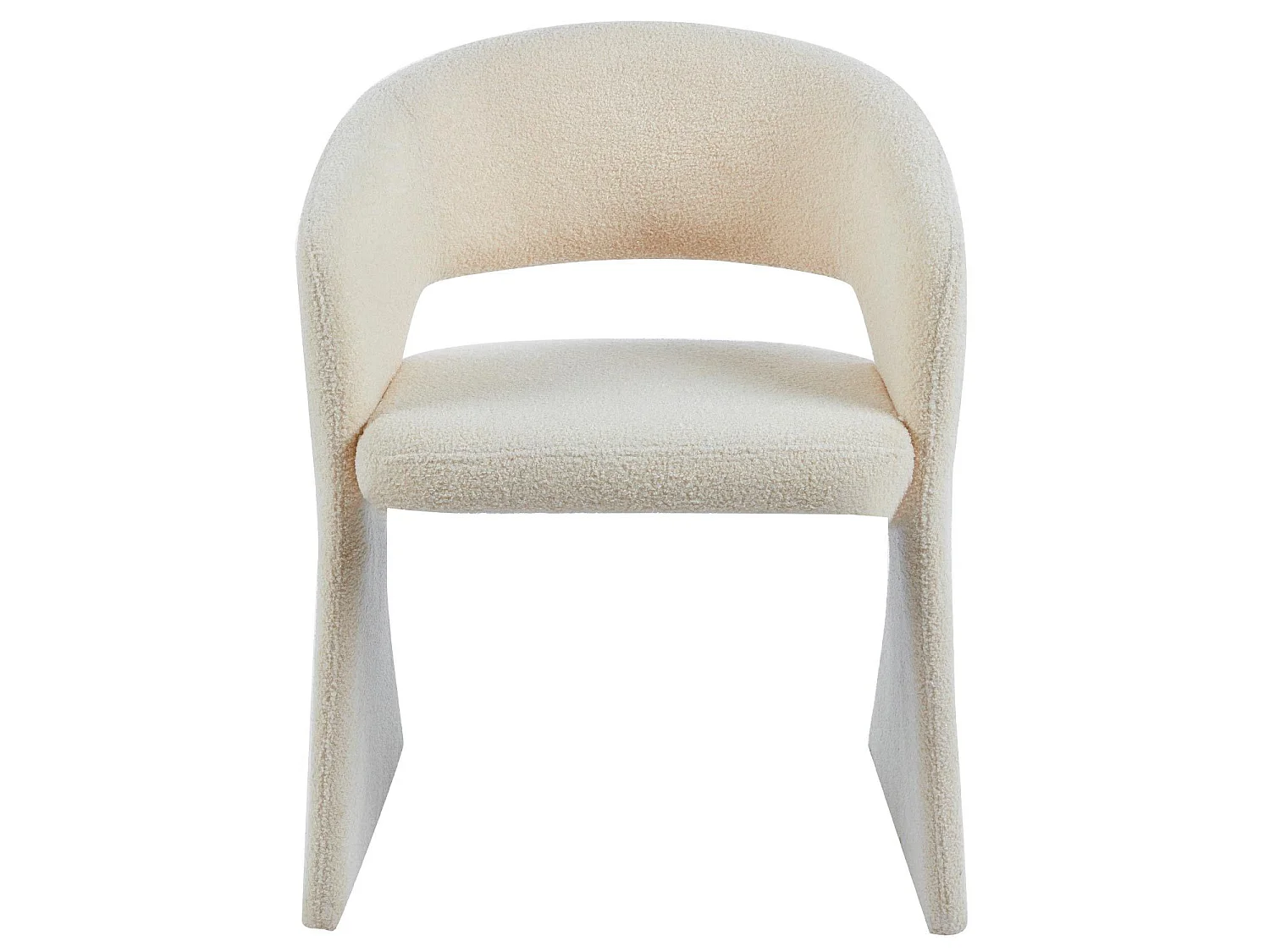 Lot de 4 chaises design Tootsie Tissu bouclette Crème