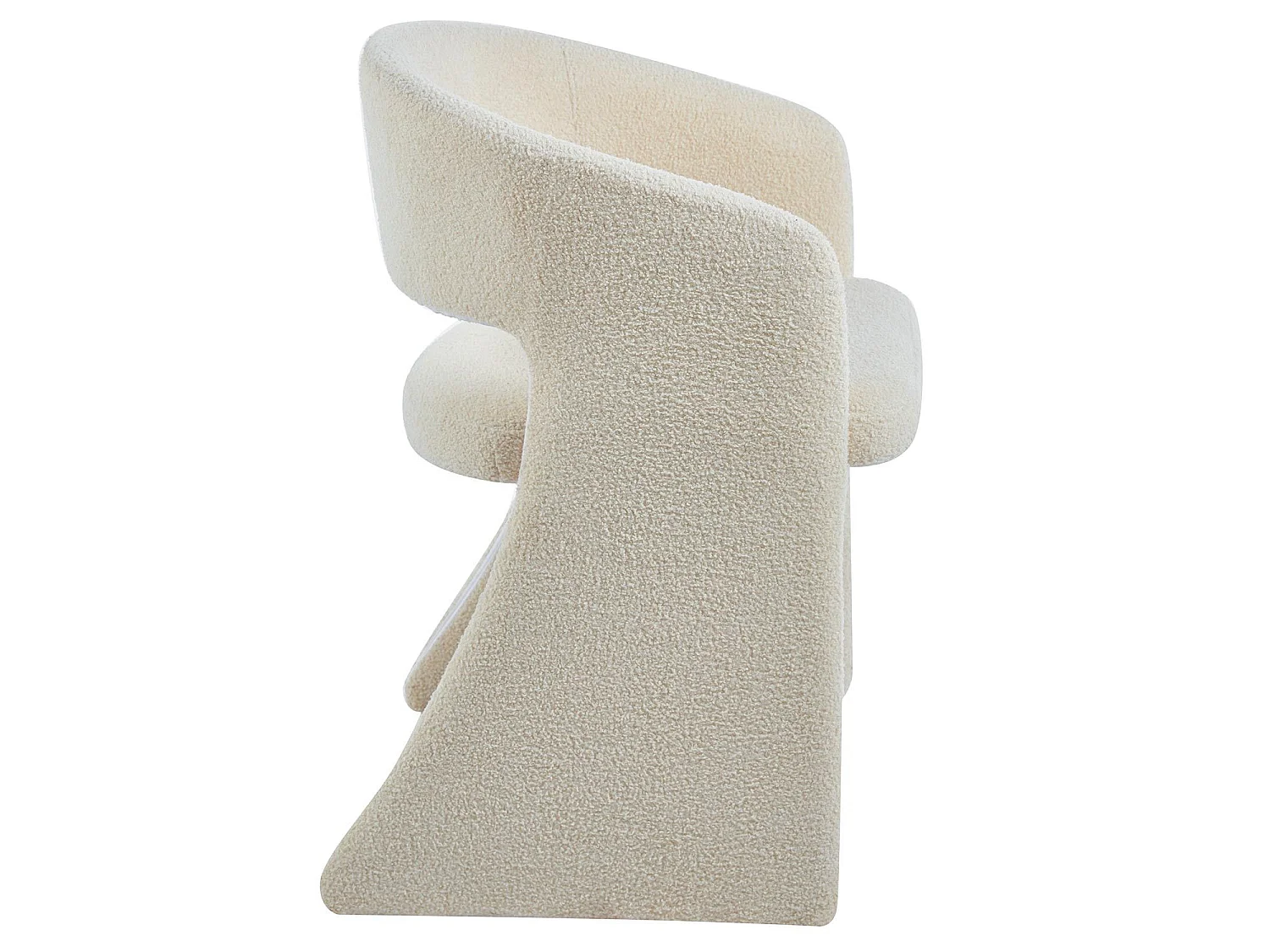 Lot de 4 chaises design Tootsie Tissu bouclette Crème