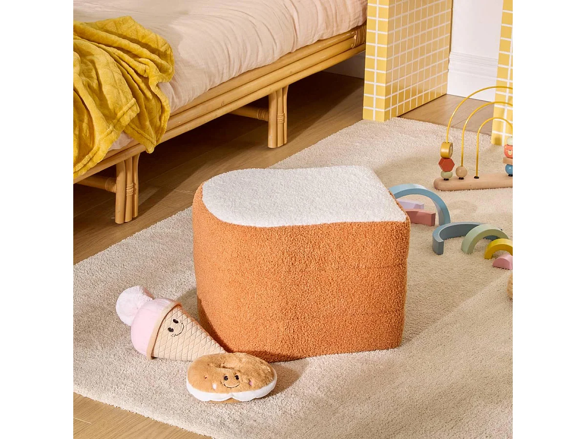 Pouf Enfant Design "Toast" 38cm Beige