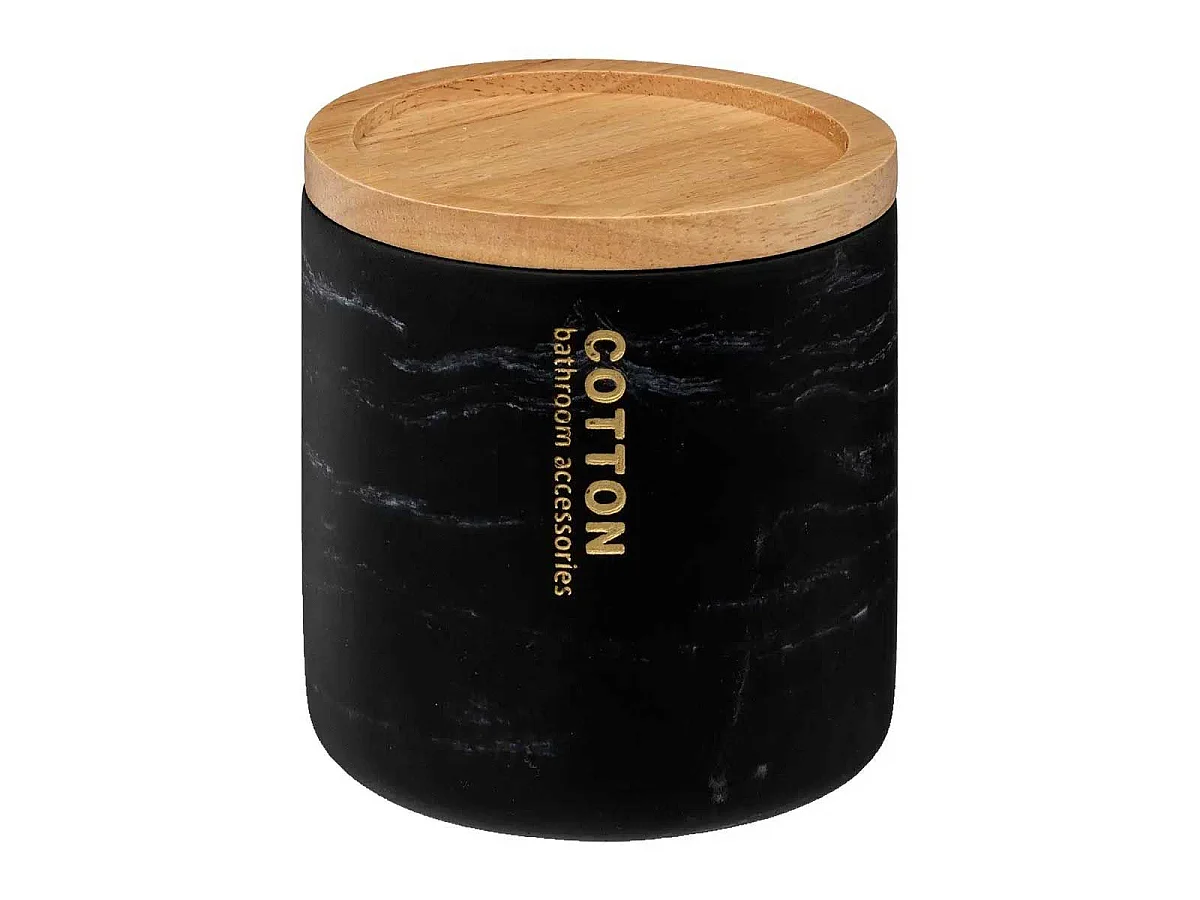 Pot à Coton en Bambou "Léa" 10cm Noir