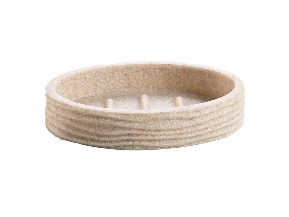Porte-Savon Effet Strié "Siloa" 12cm Sable