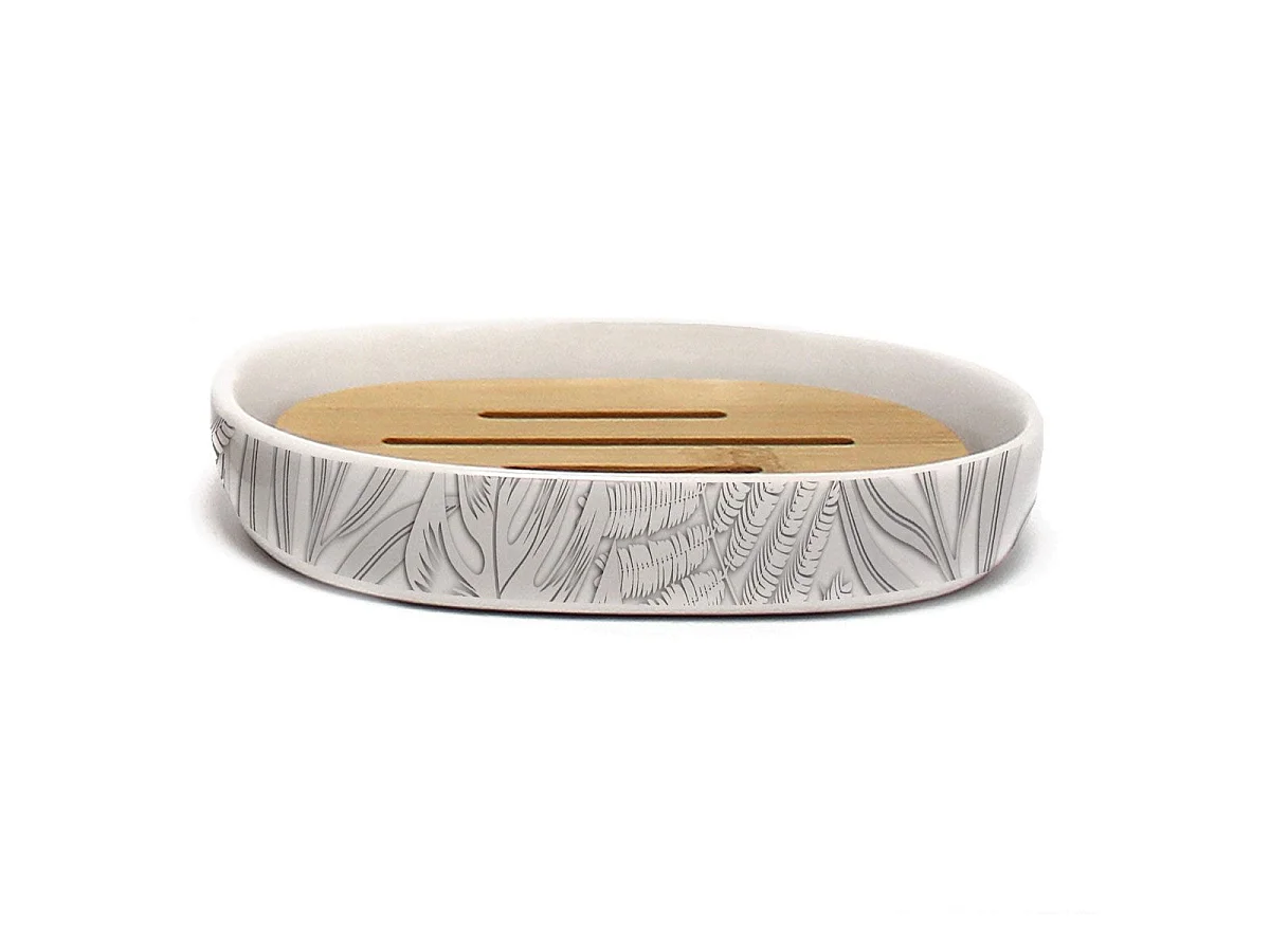 Porte Savon Imprimé "Amber" 12cm Gris