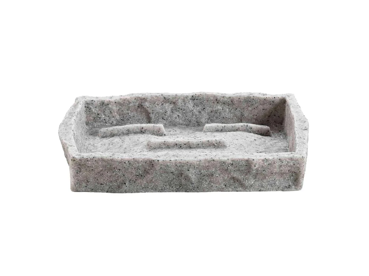 Porte-Savon Effet Minéral "Stony" 14cm Gris