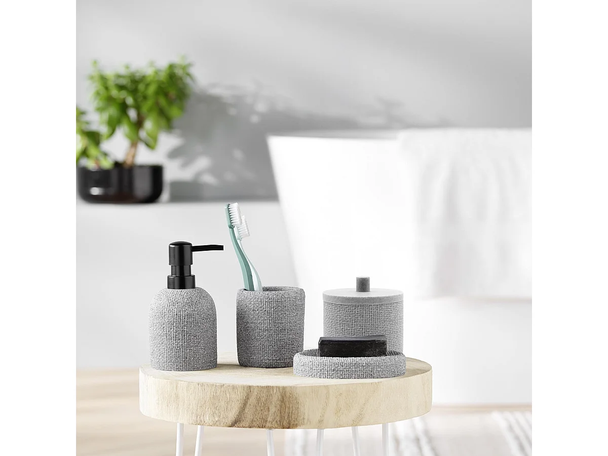 Porte-Savon Effet Tissé "Spa" 13cm Gris