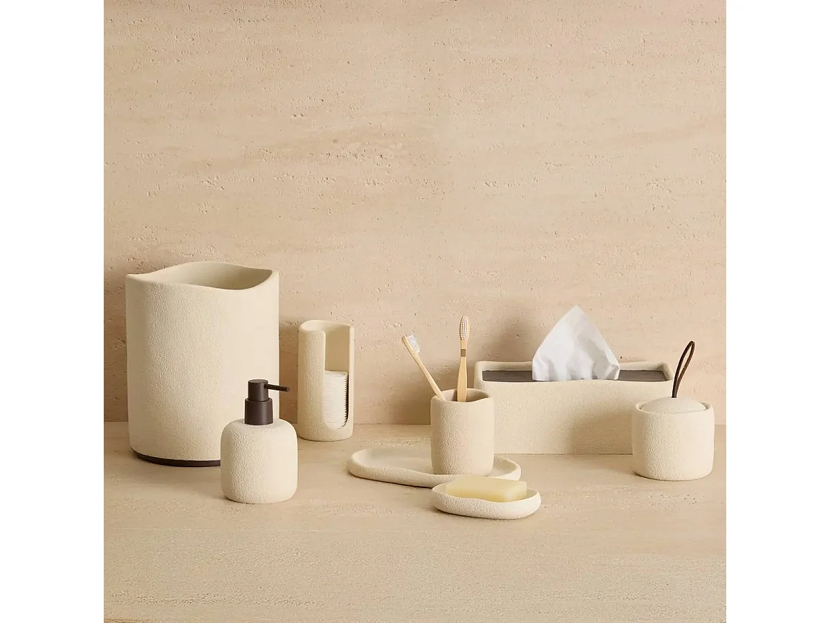 Porte-Savon en Résine "Olea" 13cm Beige