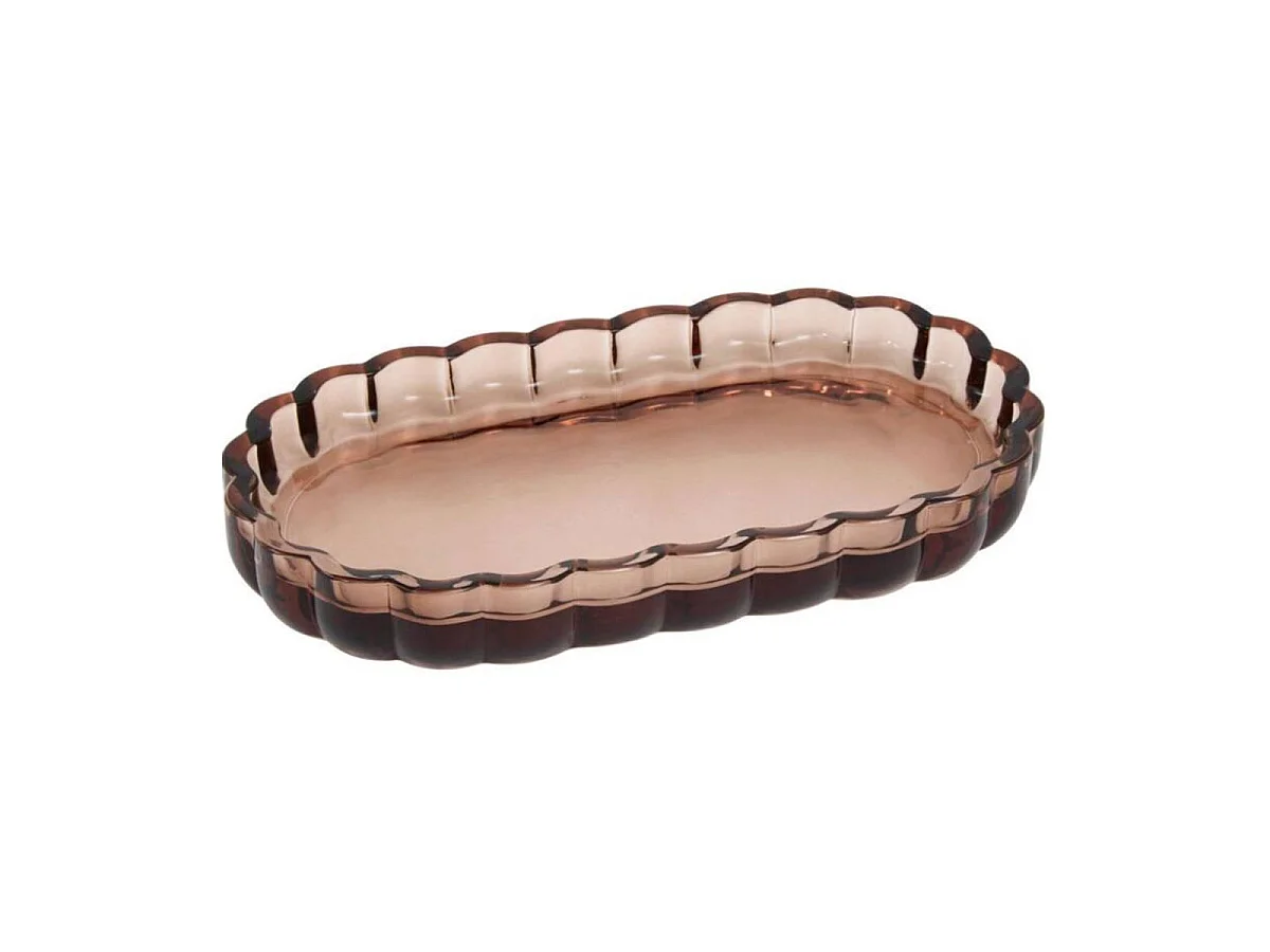 Plateau de Salle de Bain en Verre "Floréa" 19cm Ambre