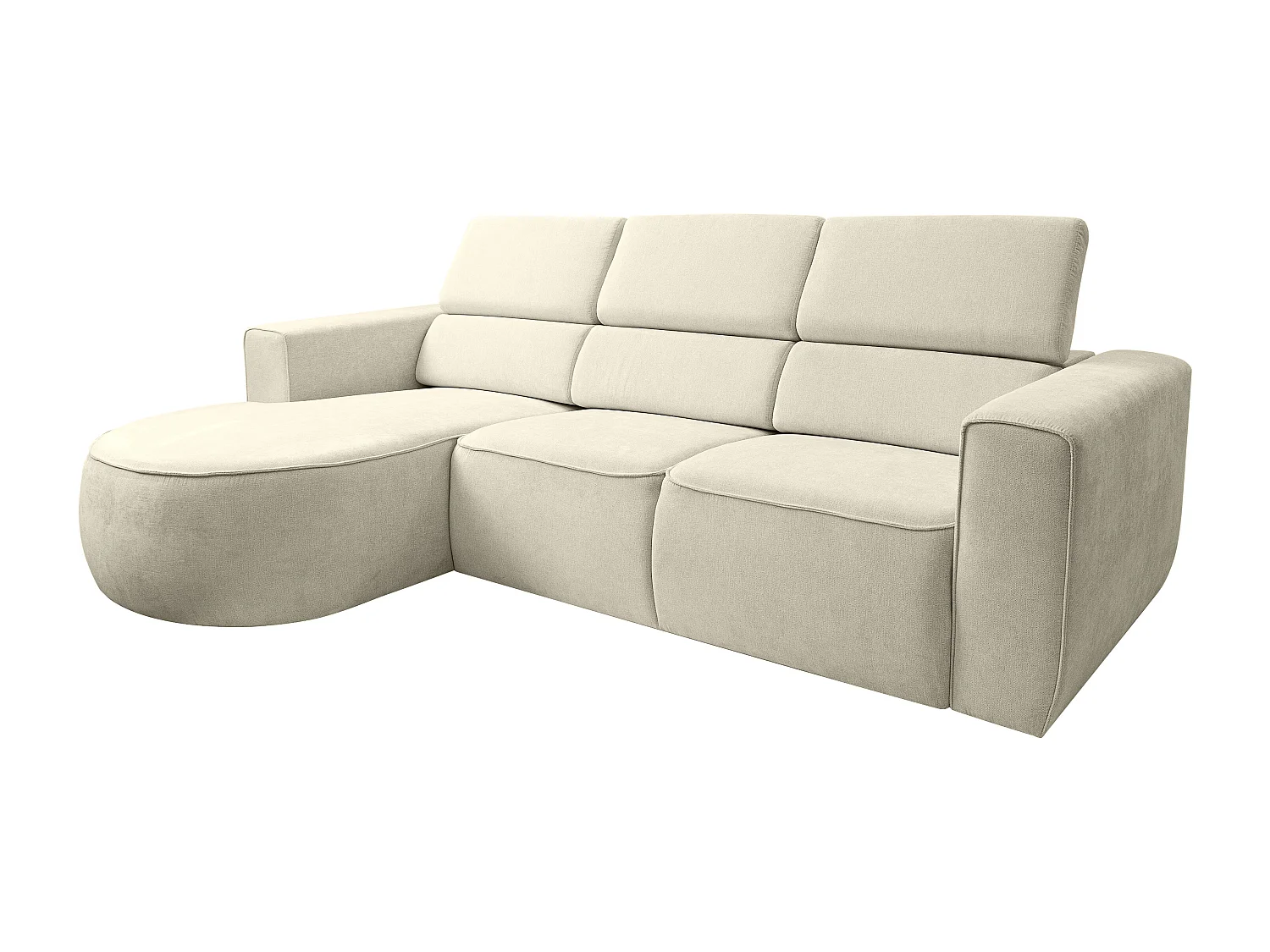 Canapé d'angle gauche en tissu beige FEREXI