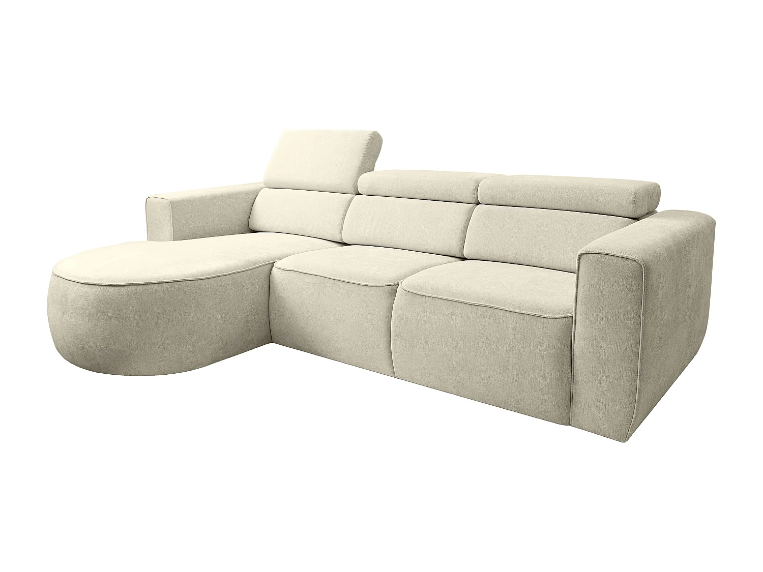 Canapé d'angle gauche en tissu beige FEREXI