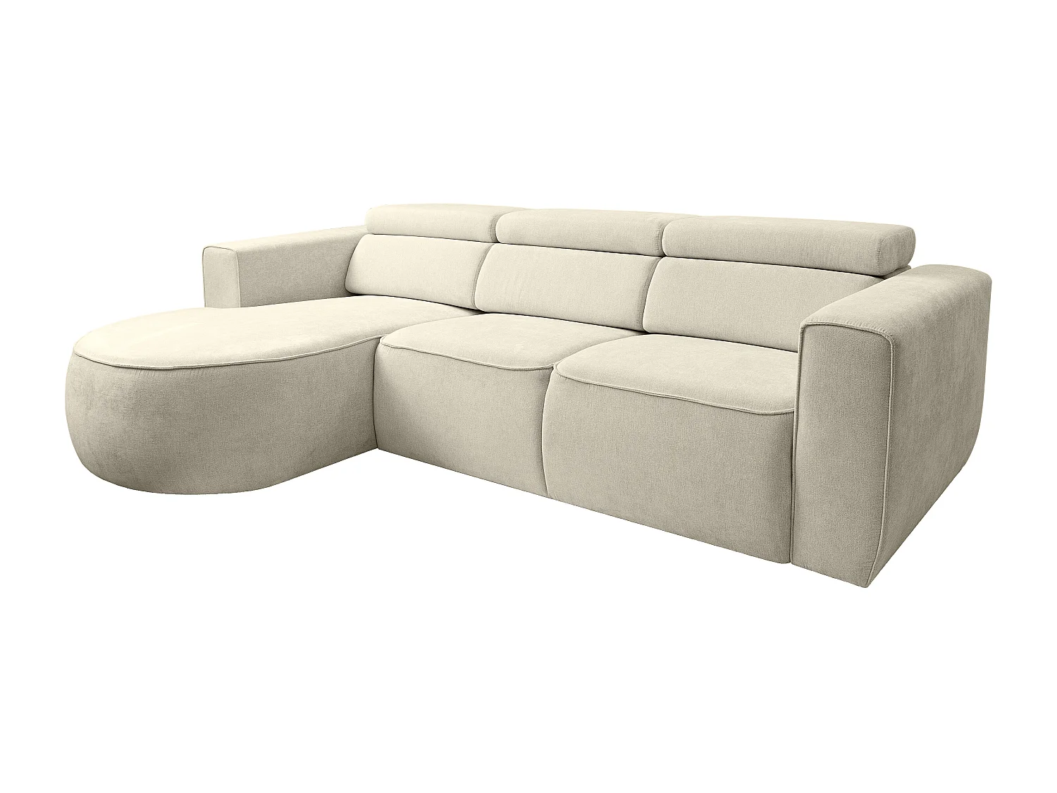 Canapé d'angle gauche en tissu beige FEREXI