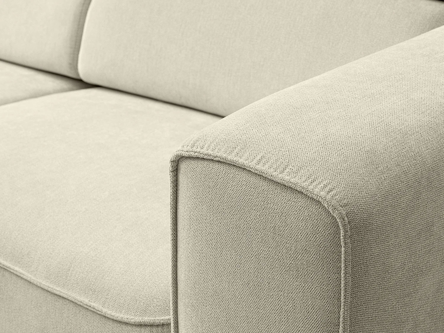 Canapé d'angle gauche en tissu beige FEREXI
