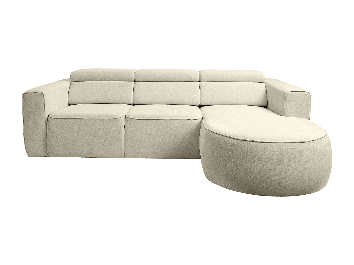 Canapé d'angle droit en tissu beige FEREXI