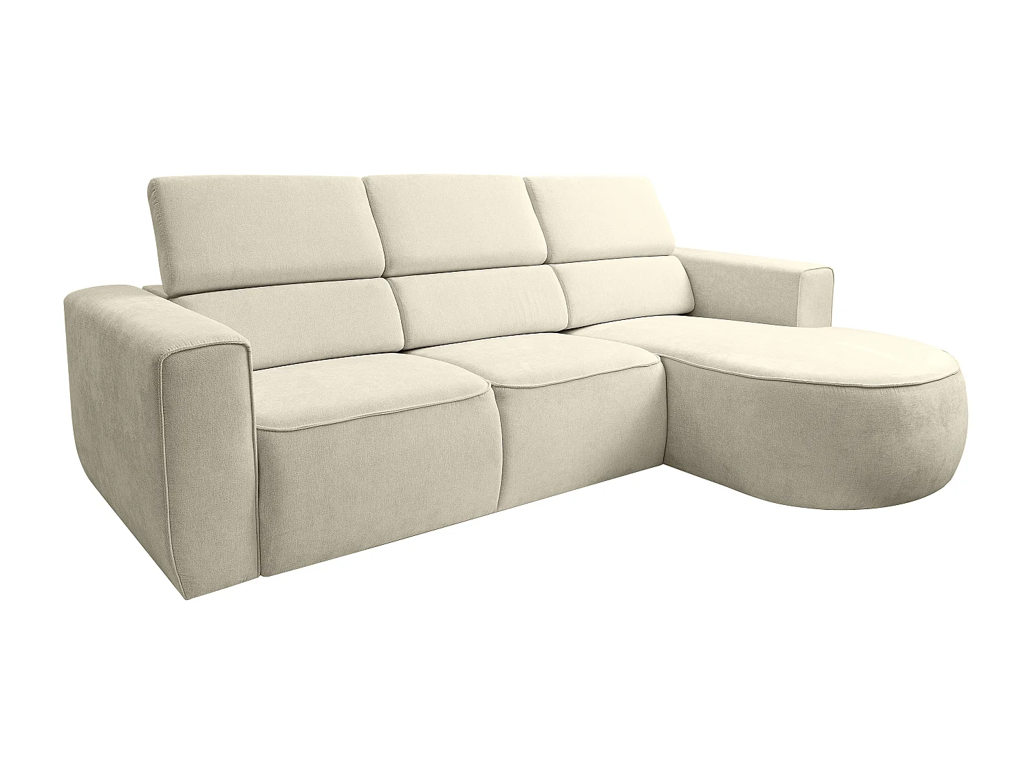 Canapé d'angle droit en tissu beige FEREXI
