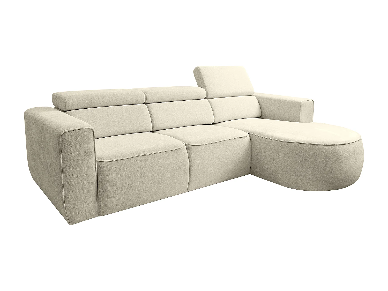 Canapé d'angle droit en tissu beige FEREXI