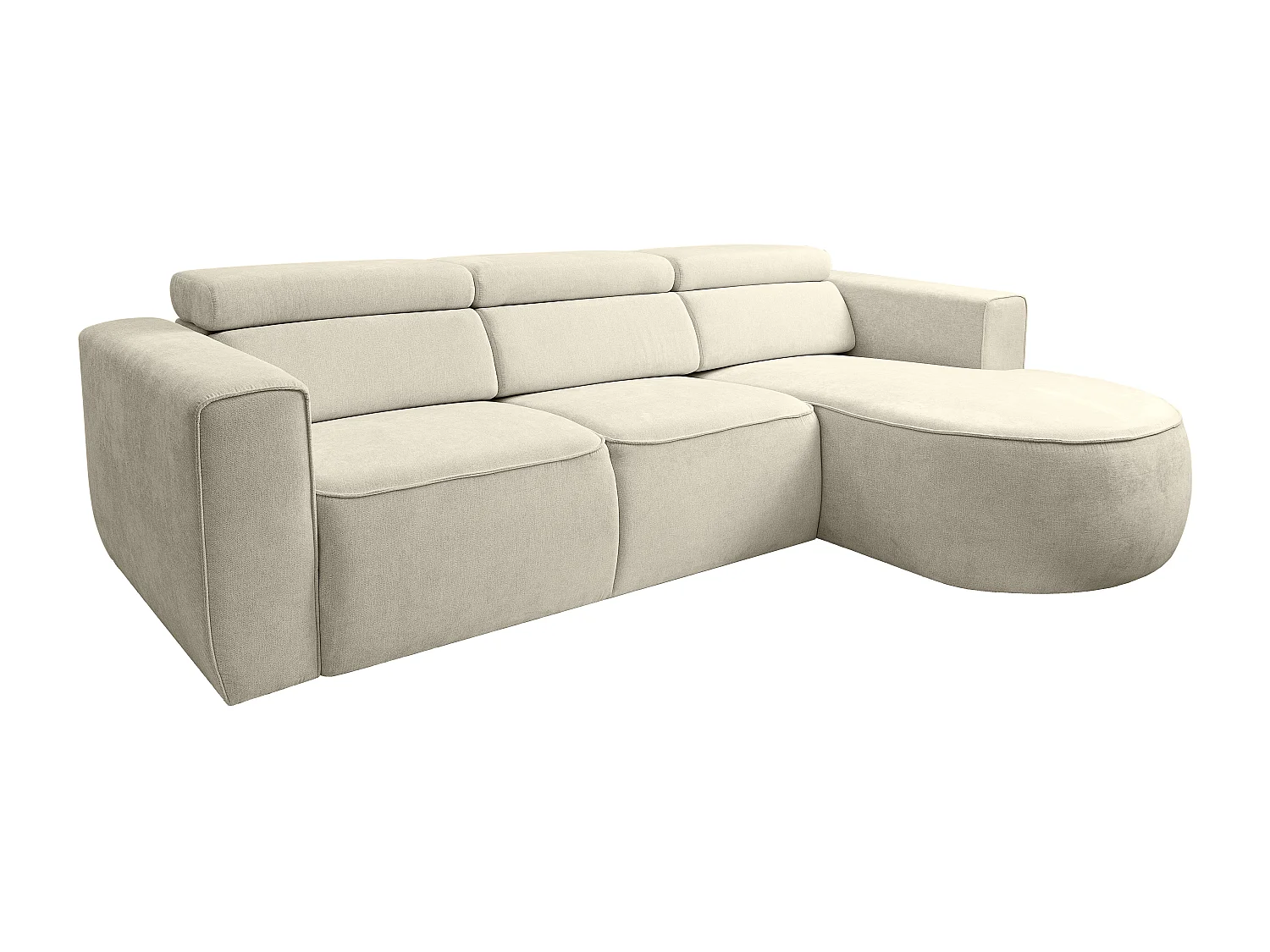 Canapé d'angle droit en tissu beige FEREXI