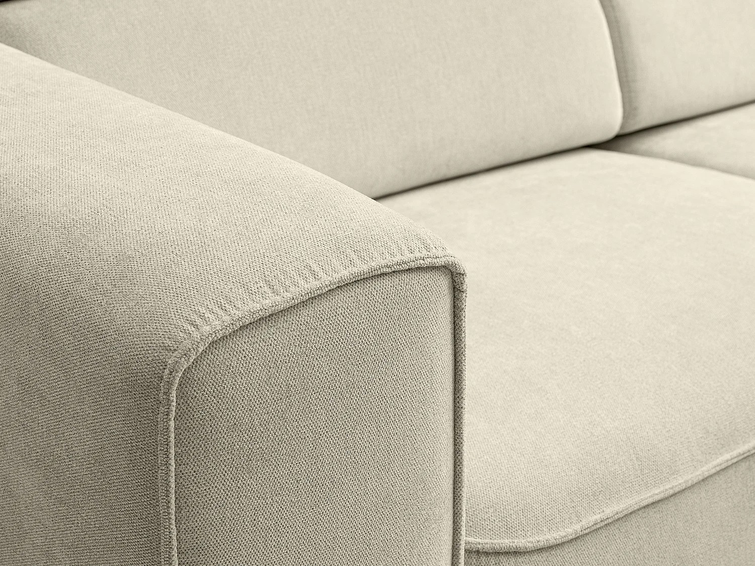 Canapé d'angle droit en tissu beige FEREXI