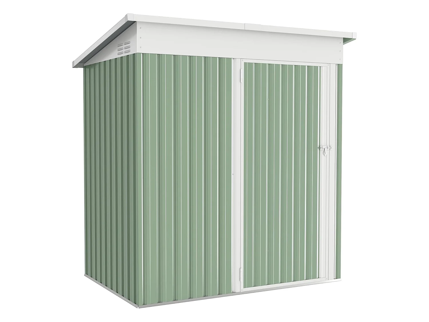 YODOLLA Abri de Jardin en Métal - Cabanon de Rangement Outils avec porte battante - 164 x 81 x 181 CM - Gris