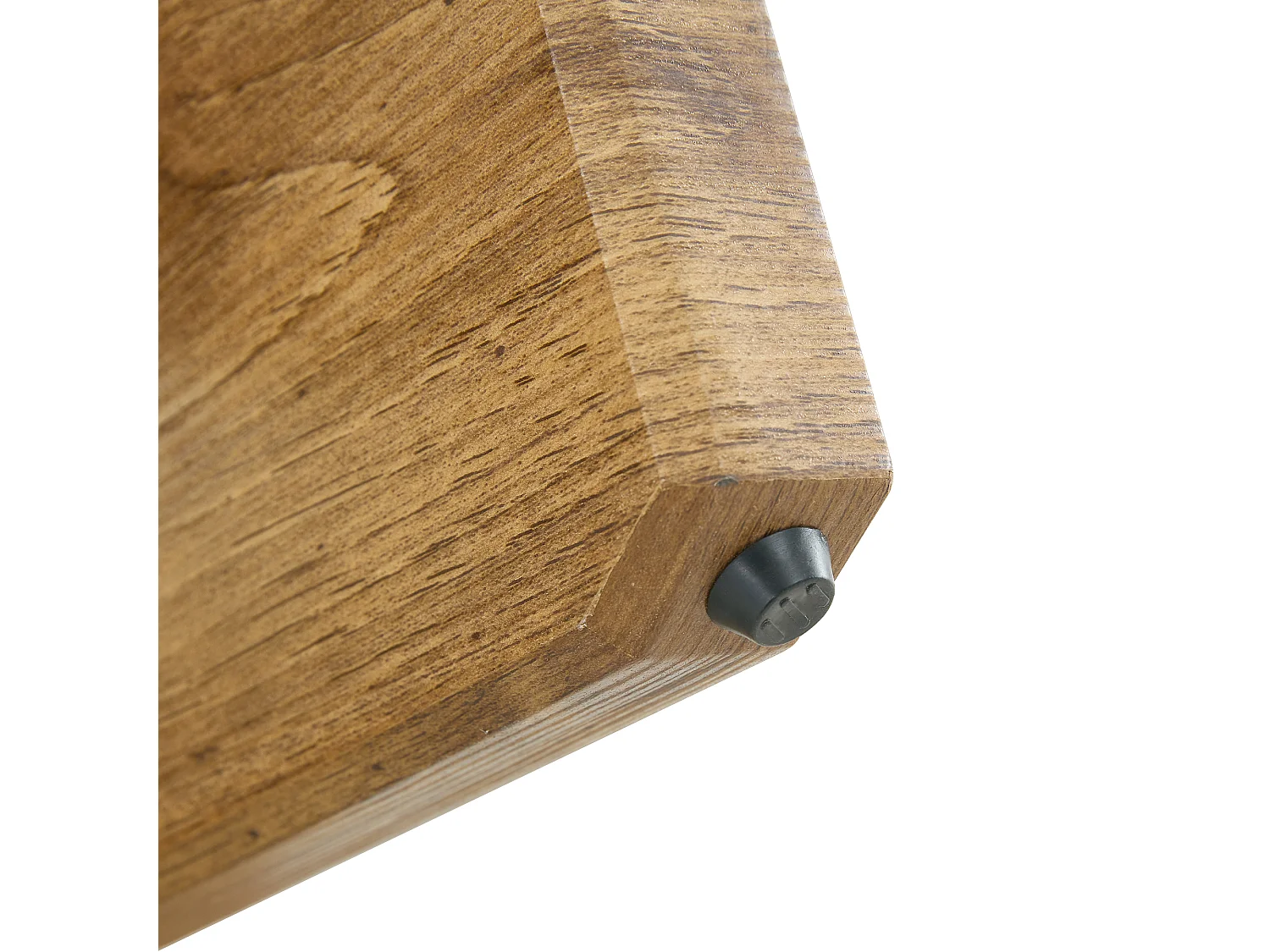 Table basse ronde en verre trempé, structure bois croisée, design géométrique moderne, 79 cm