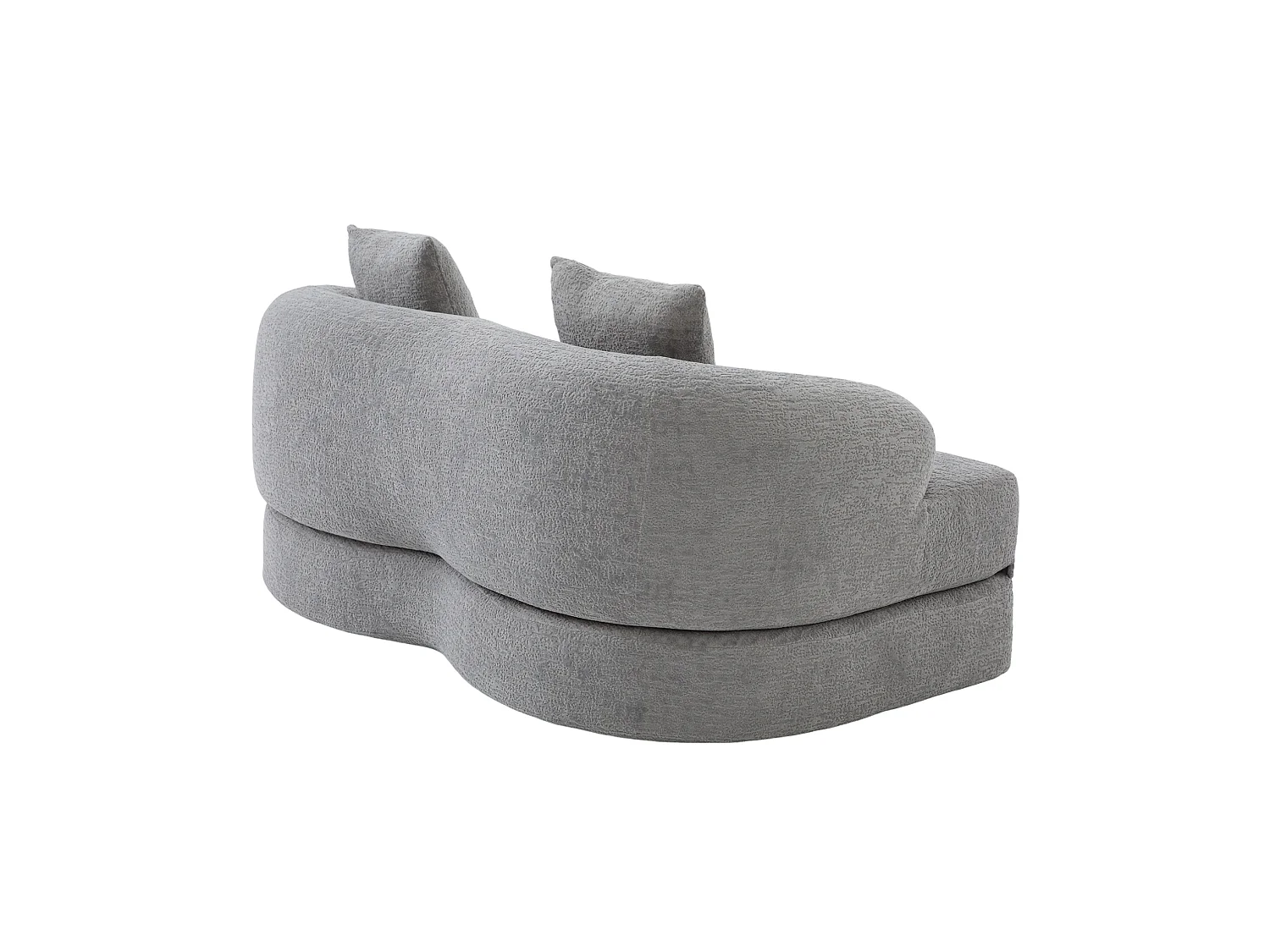 Tweezits slaapbank van chenille met 2 kussens - Lichtgrijs 157 x 84 x 65 cm