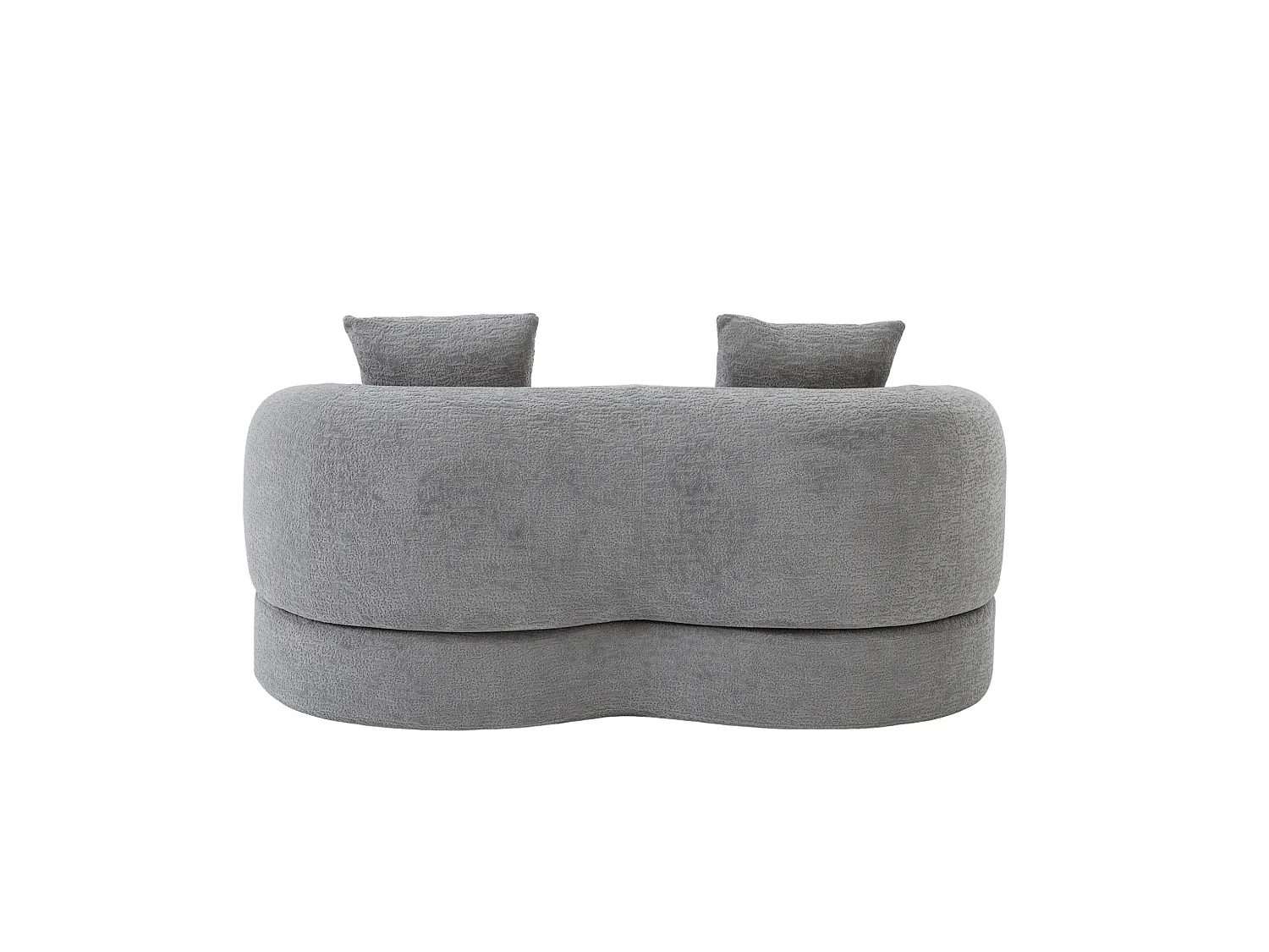 Tweezits slaapbank van chenille met 2 kussens - Lichtgrijs 157 x 84 x 65 cm