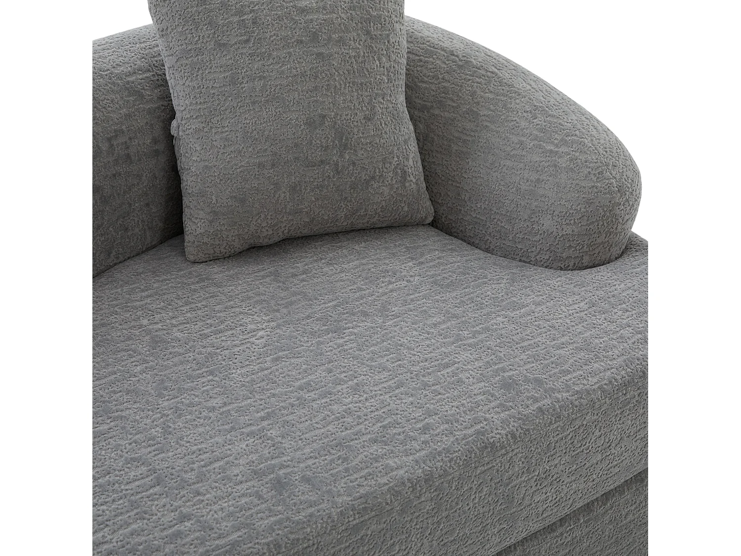 Tweezits slaapbank van chenille met 2 kussens - Lichtgrijs 157 x 84 x 65 cm