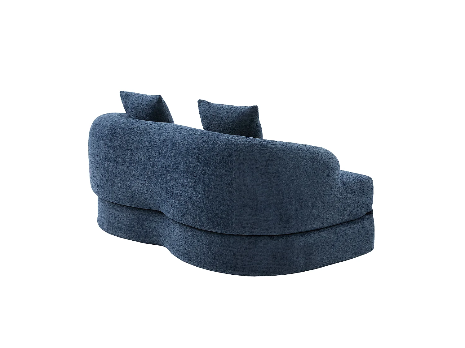 Tweezits slaapbank van chenille met 2 kussens - Marineblauw 157 x 84 x 65 cm