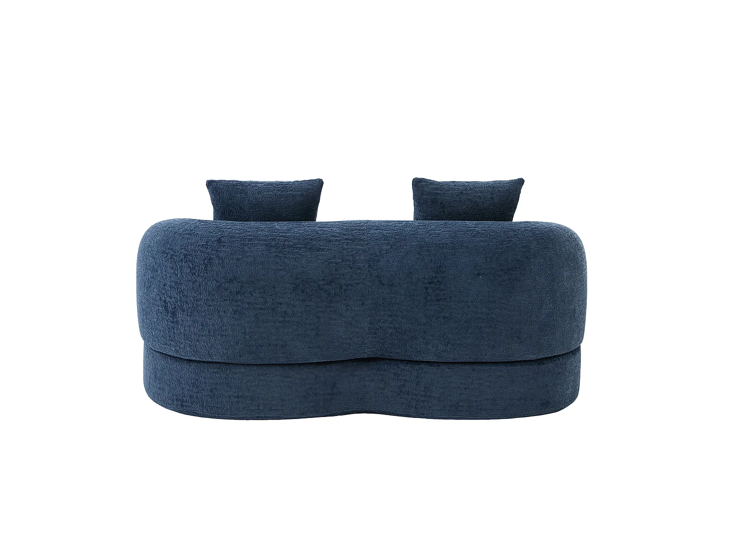 Tweezits slaapbank van chenille met 2 kussens - Marineblauw 157 x 84 x 65 cm
