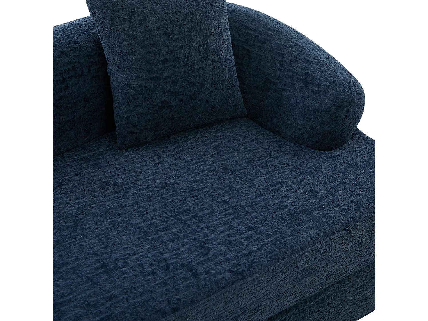 Tweezits slaapbank van chenille met 2 kussens - Marineblauw 157 x 84 x 65 cm