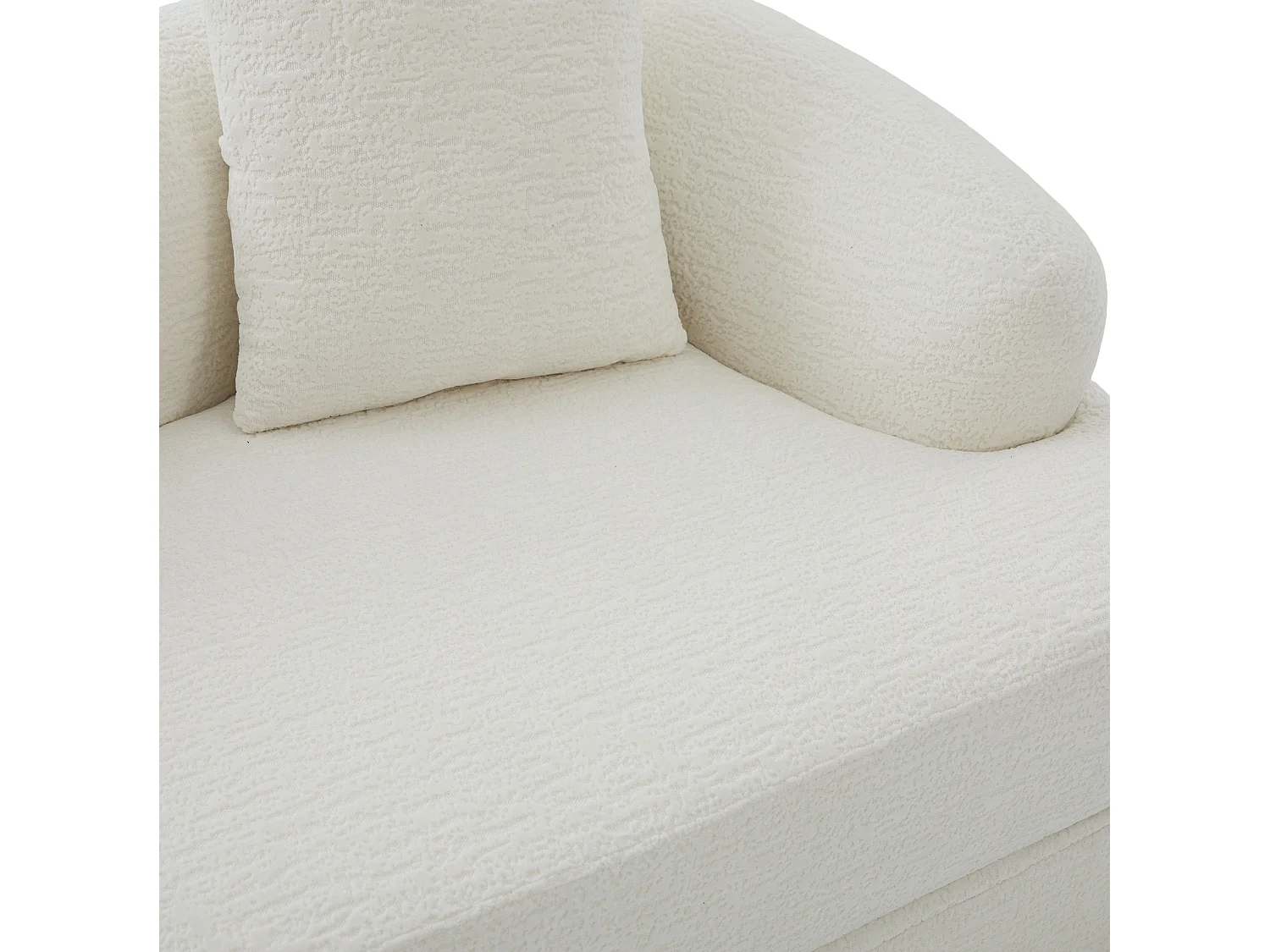 Tweezits slaapbank van chenille met 2 kussens - Beige 157 x 84 x 65 cm