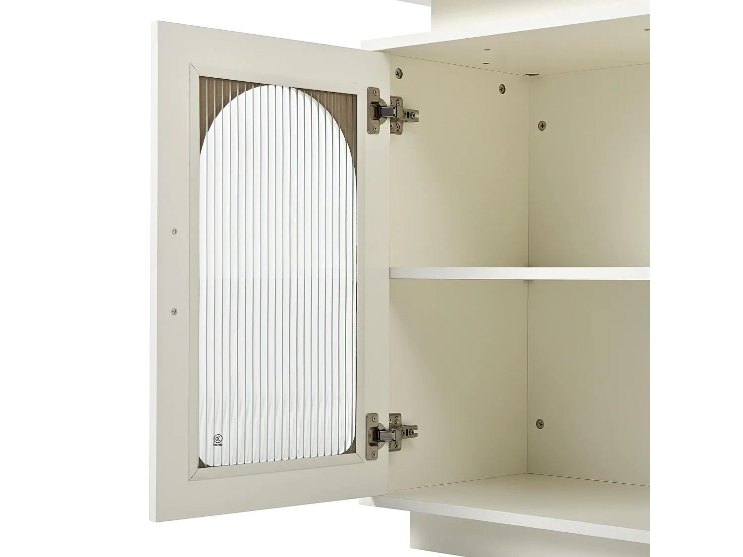 Îlot central extensible avec LED, USB/Type-C, tiroirs et portes - Meuble de bar blanc